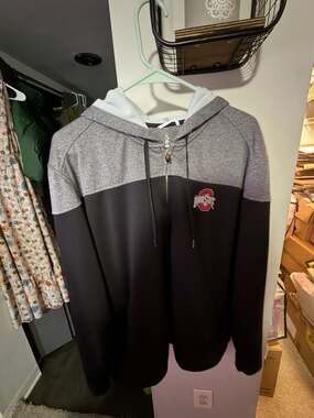Cutter & Buck CBUK Ohio State Buckeyes Pop Fly Full Zip Hoodie Jacket XL